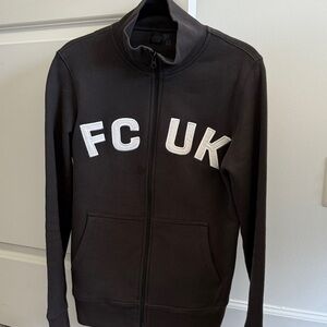 French Connection charcoal gray Full-Zip Logo sweatshirt